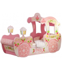 Кровать для девочки Карета розовый